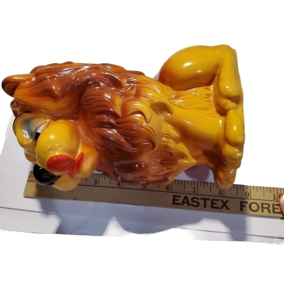 Vtg Money Lover Bank Hungry Lion 1971 N.Y. Vinyl Prod. Comp coin change piggy - Picture 8 of 15